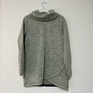 Lands' End Heather Green OEKO-TEX Cowl Neck Sweater